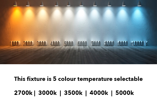 5CCT Colour Temperature Chart 5CCT Fire Rated Thin Line